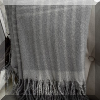D58. Old Navy gray and white plaid throw. - $10